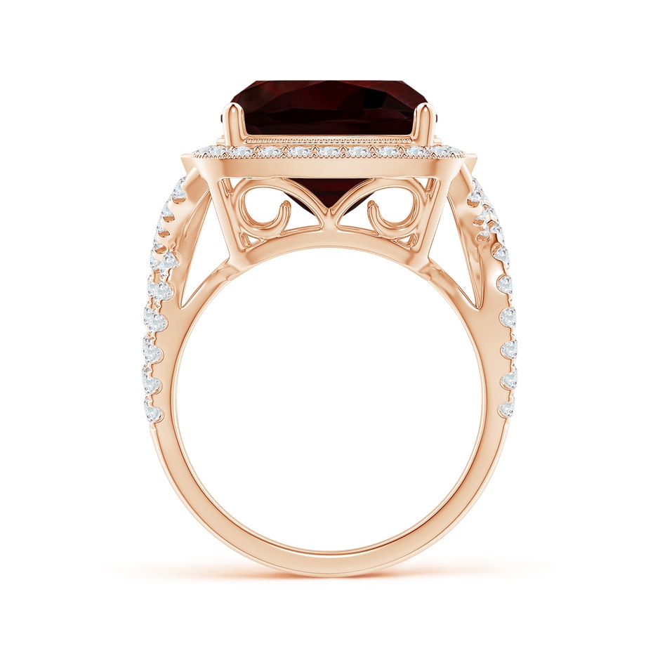 12.07x12.05x6.67mm AAA GIA Certified Cushion Garnet Twisted Infinity Ring in Rose Gold side 199