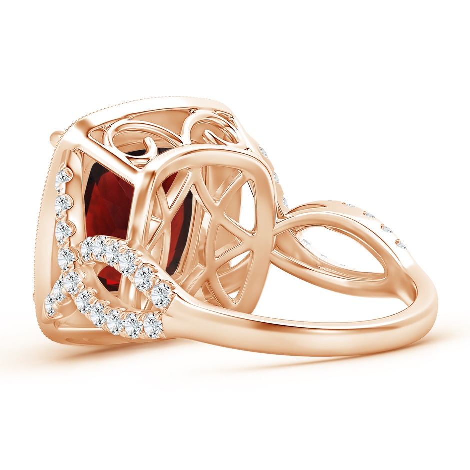 12.07x12.05x6.67mm AAA GIA Certified Cushion Garnet Twisted Infinity Ring in Rose Gold side 399