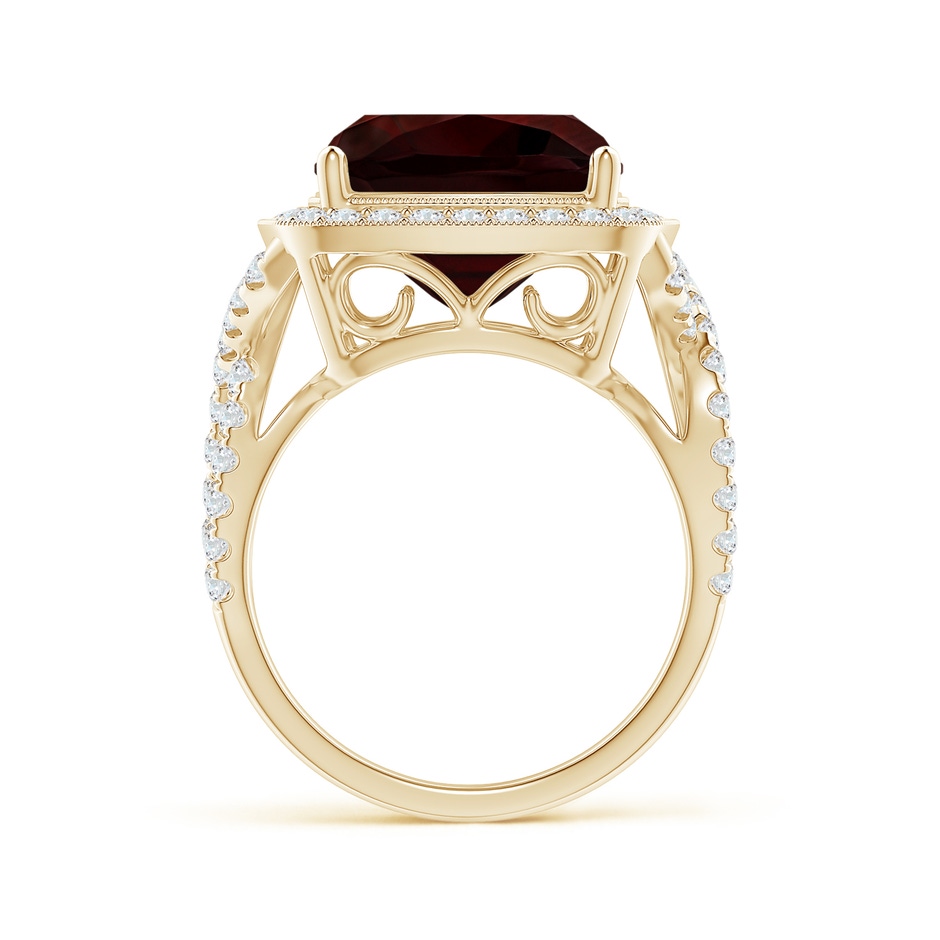 12.07x12.05x6.67mm AAA GIA Certified Cushion Garnet Twisted Infinity Ring in Yellow Gold side 199