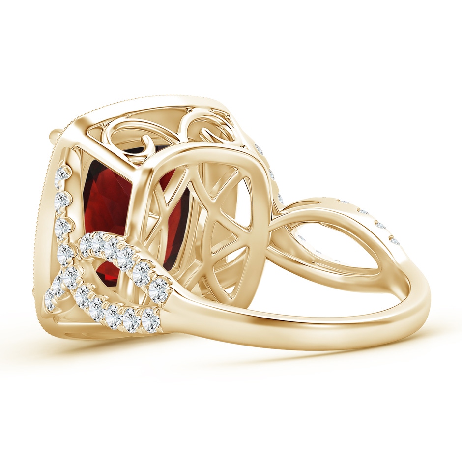 12.07x12.05x6.67mm AAA GIA Certified Cushion Garnet Twisted Infinity Ring in Yellow Gold side 399