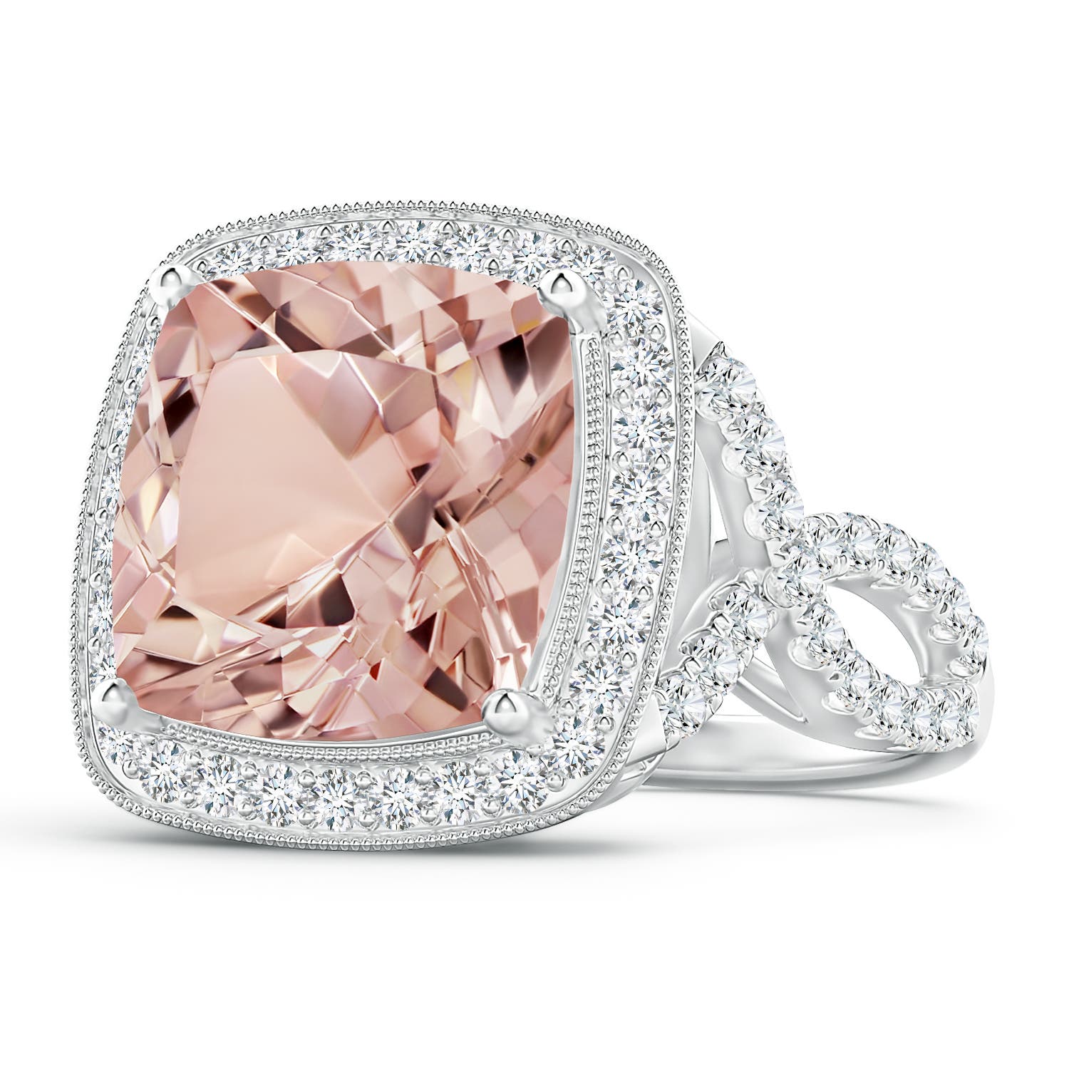 AAAA - Morganite / 7.2 CT / 14 KT White Gold