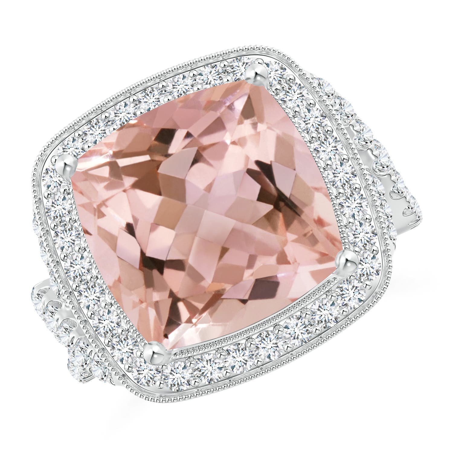 AAAA - Morganite / 7.2 CT / 14 KT White Gold