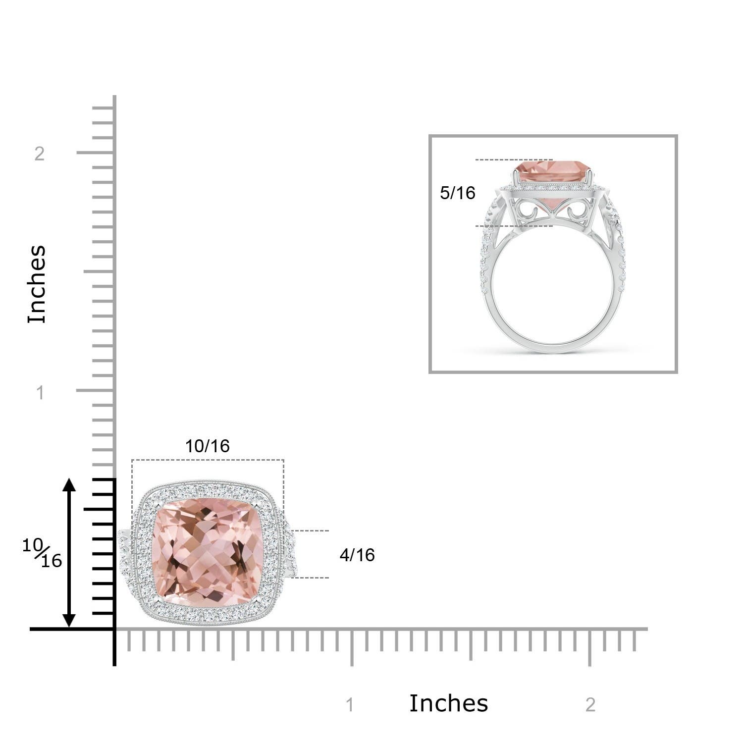 AAAA - Morganite / 7.2 CT / 14 KT White Gold