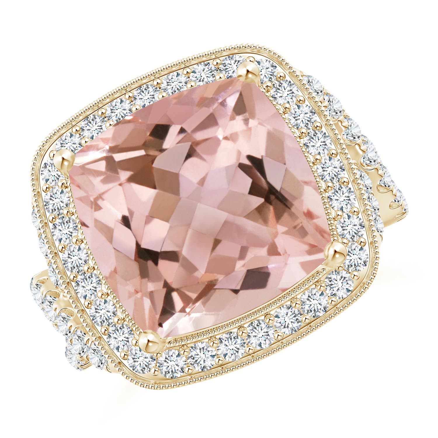 AAAA - Morganite / 7.2 CT / 14 KT Yellow Gold