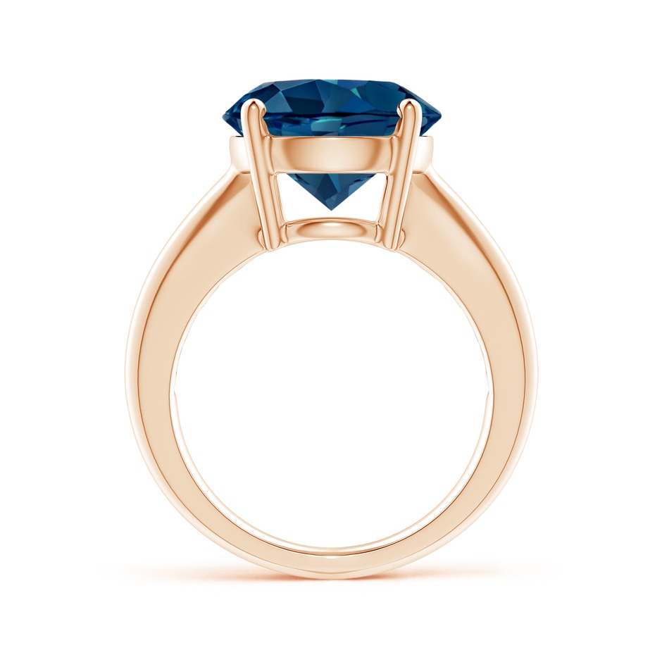 12mm AAAA Classic Round London Blue Topaz Solitaire Ring in Rose Gold product image