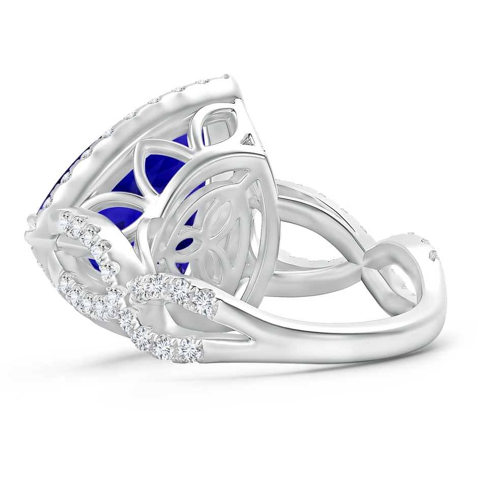 14.56x14.91x9.33mm AAAA Trillion GIA Certified Tanzanite Crossover Shank Ring in 18K White Gold gia-cert