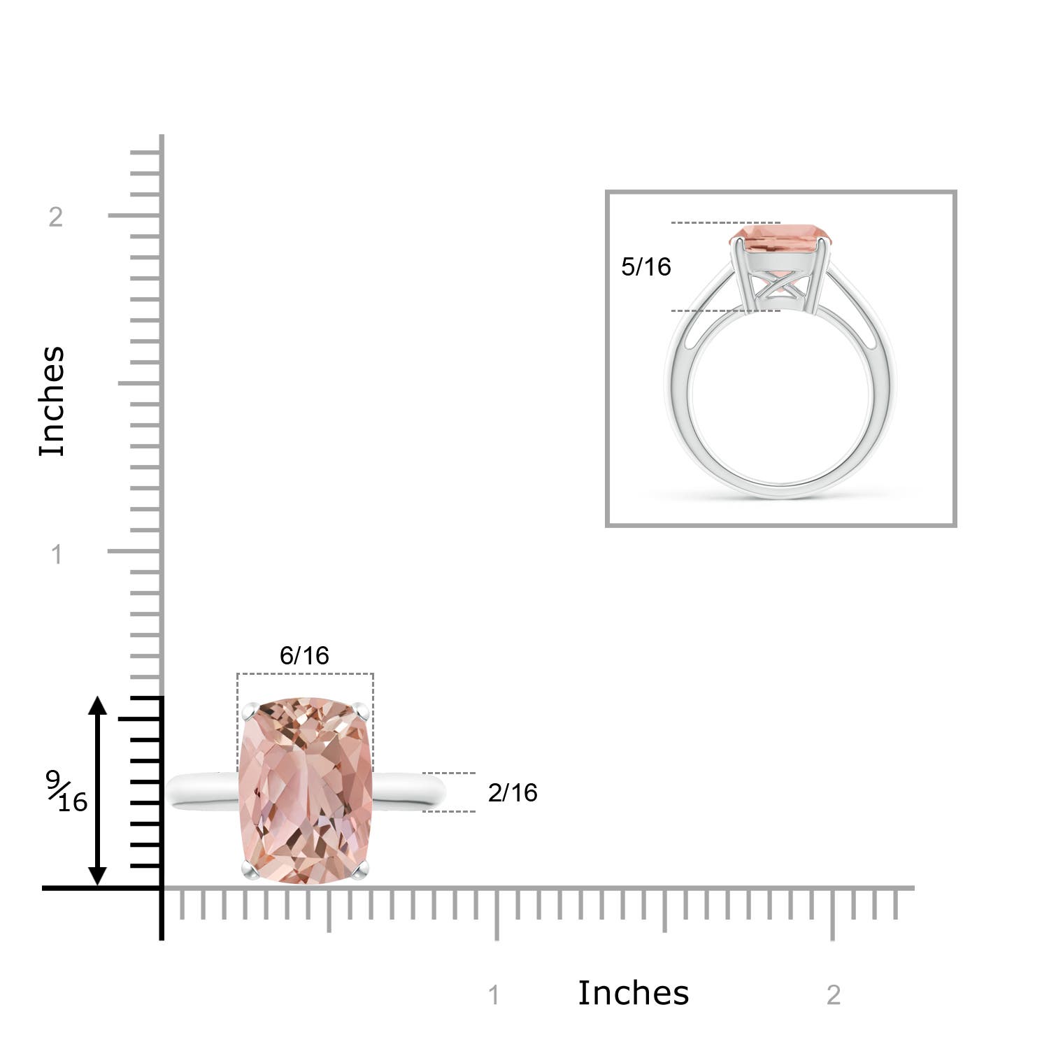 AAAA - Morganite / 5.7 CT / 14 KT White Gold