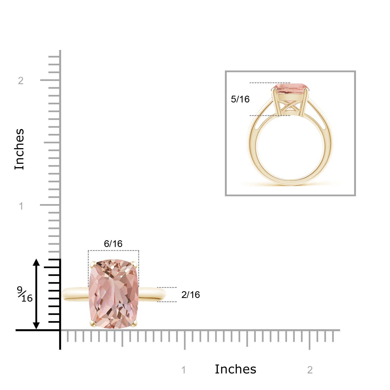 AAAA - Morganite / 5.7 CT / 14 KT Yellow Gold