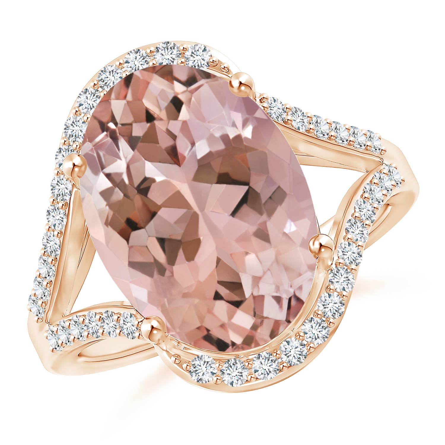 AAAA - Morganite / 5.38 CT / 14 KT Rose Gold