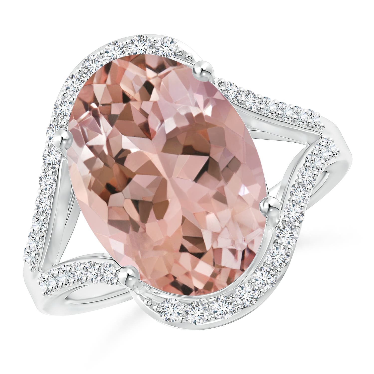 AAAA - Morganite / 5.38 CT / 14 KT White Gold