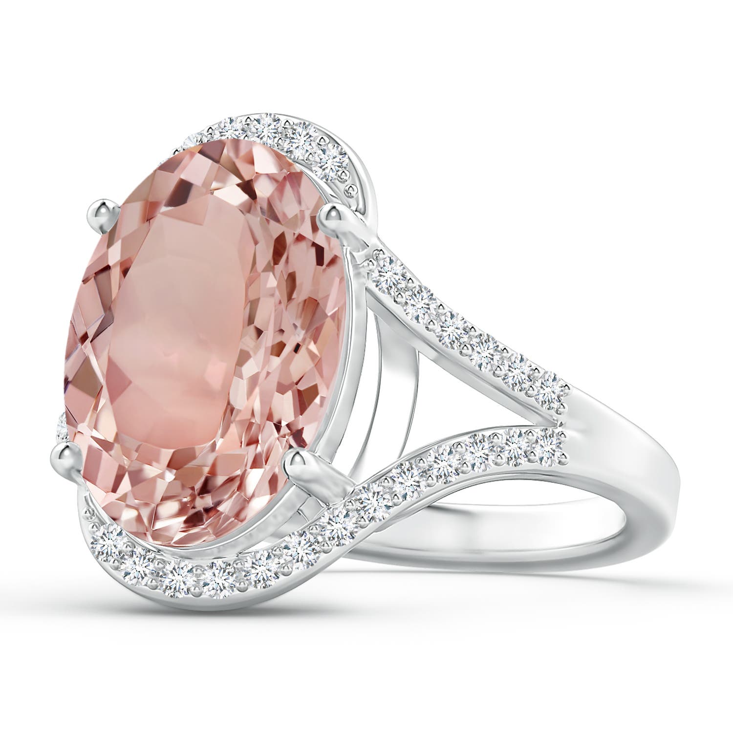 AAAA - Morganite / 5.38 CT / 14 KT White Gold