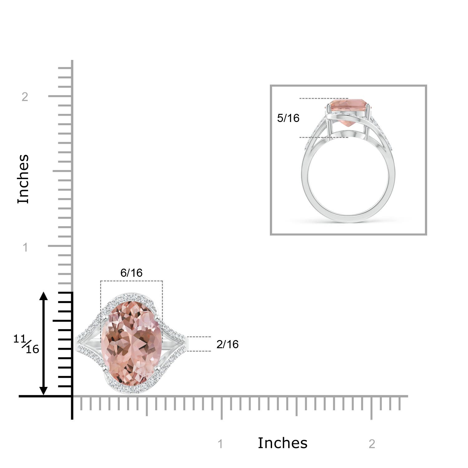 AAAA - Morganite / 5.38 CT / 14 KT White Gold