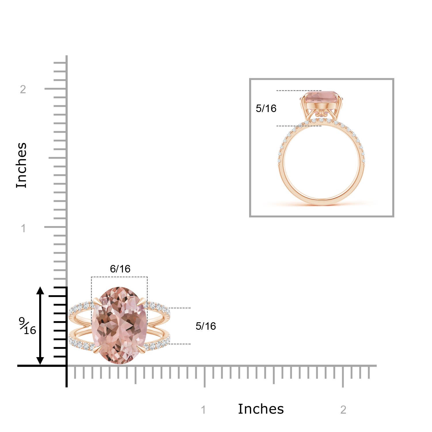 AAAA - Morganite / 5.53 CT / 14 KT Rose Gold