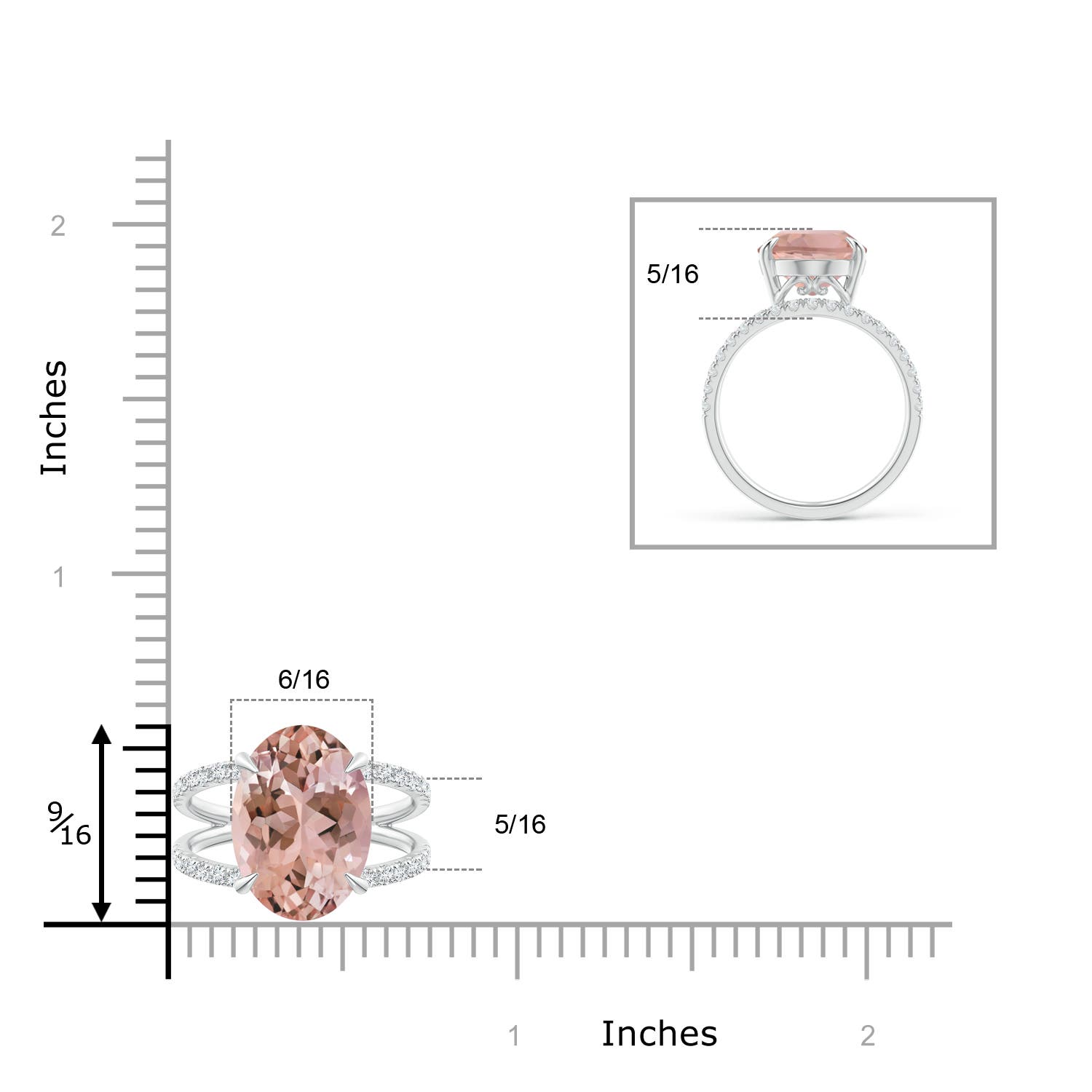 AAAA - Morganite / 5.53 CT / 14 KT White Gold