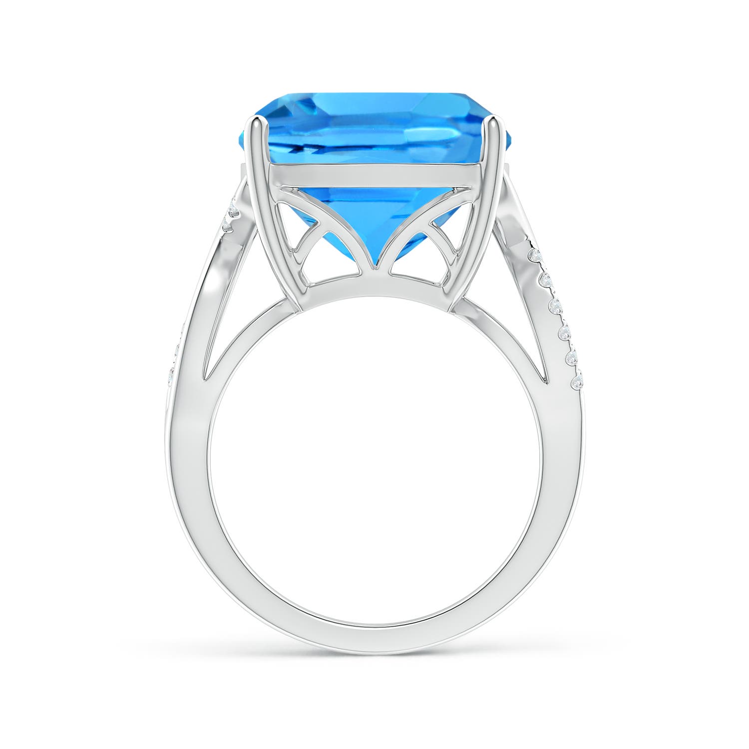 AAAA - Swiss Blue Topaz / 12.63 CT / 14 KT White Gold