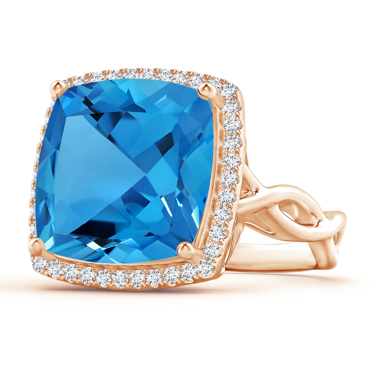 AAAA - Swiss Blue Topaz / 12.9 CT / 14 KT Rose Gold