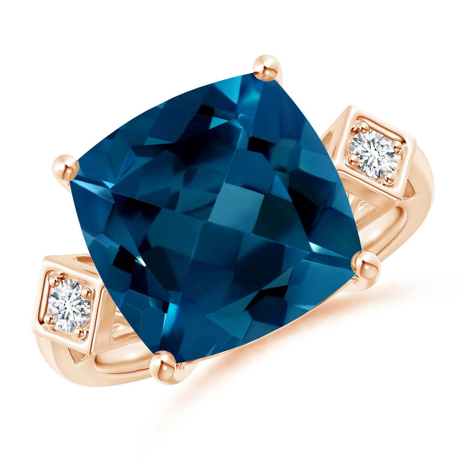 AAAA - London Blue Topaz / 8.14 CT / 14 KT Rose Gold