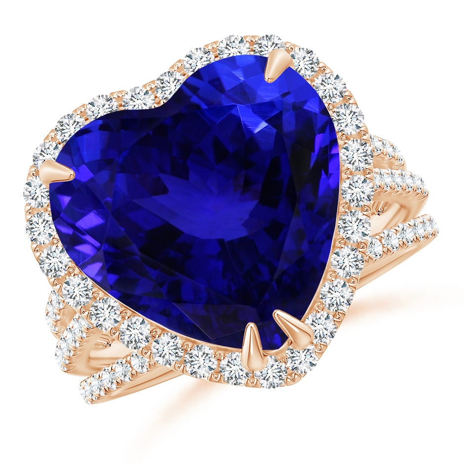 12.59x12.63x8.65mm AAAA Heart-Shaped GIA Certified Tanzanite Triple Shank Ring in Rose Gold Side 199