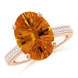 14.15x10.16x7.02mm AAAA Classic Oval CItrine Solitaire Ring in 18K Rose Gold