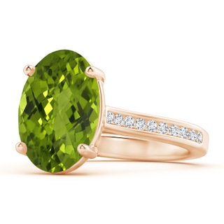 11.03x8.92x5.66mm AAA GIA Certified Classic Oval Peridot Solitaire Ring in 10K Rose Gold