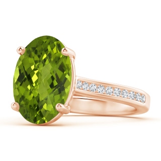 11.03x8.92x5.66mm AAA GIA Certified Classic Oval Peridot Solitaire Ring in 18K Rose Gold