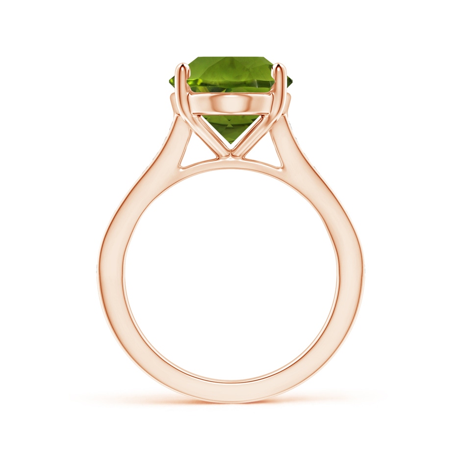 11.03x8.92x5.66mm AAA GIA Certified Classic Oval Peridot Solitaire Ring in 18K Rose Gold side 399