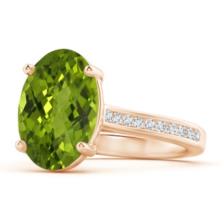 11.03x8.92x5.66mm AAA GIA Certified Classic Oval Peridot Solitaire Ring in 9K Rose Gold