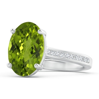 11.03x8.92x5.66mm AAA GIA Certified Classic Oval Peridot Solitaire Ring in White Gold