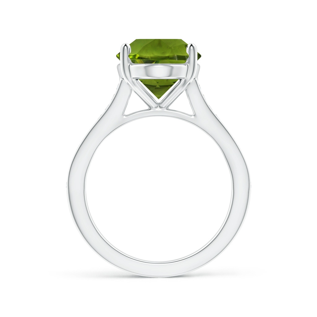 11.03x8.92x5.66mm AAA GIA Certified Classic Oval Peridot Solitaire Ring in White Gold Side 399