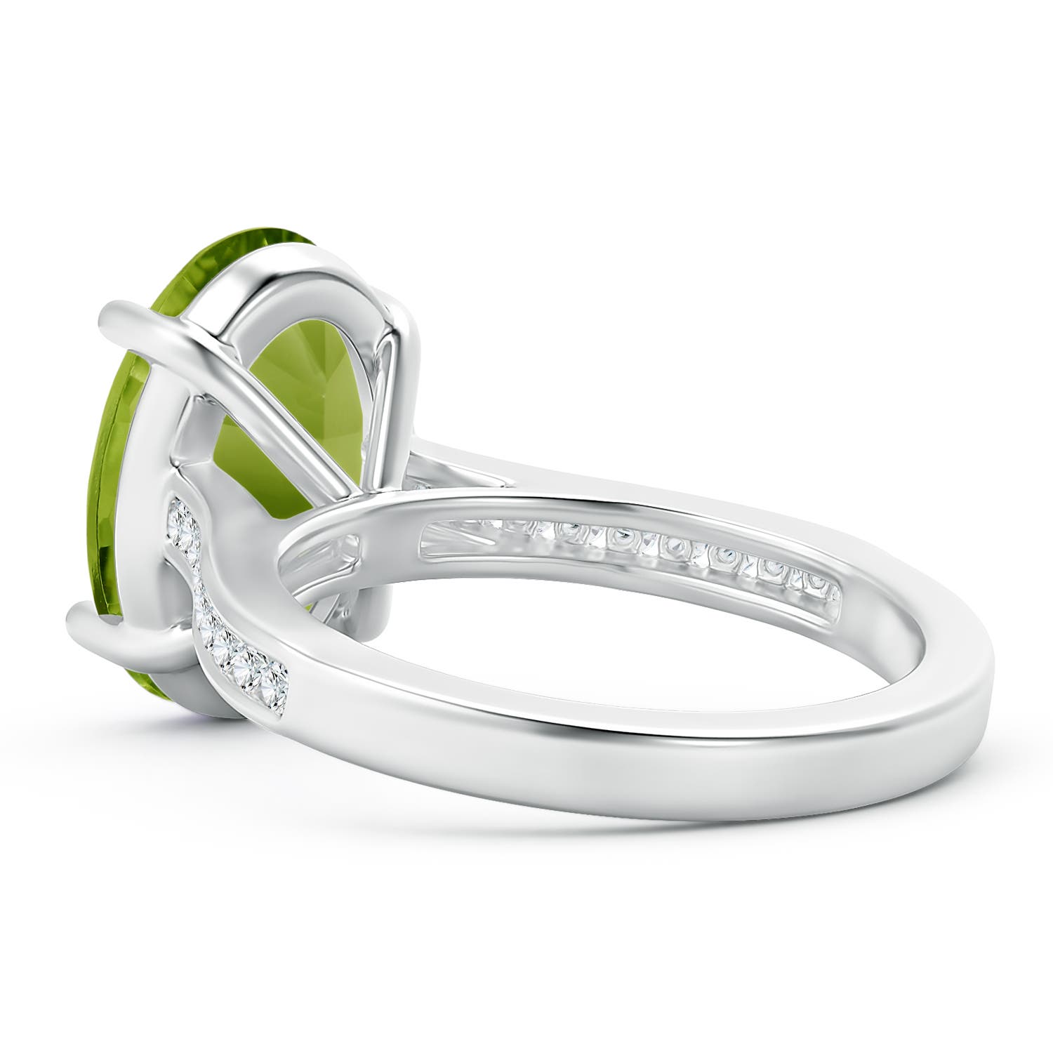 11.03x8.92x5.66mm AAA GIA Certified Classic Oval Peridot Solitaire Ring in White Gold - side 6