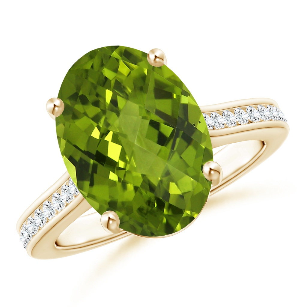 11.03x8.92x5.66mm AAA GIA Certified Classic Oval Peridot Solitaire Ring in Yellow Gold - side 199