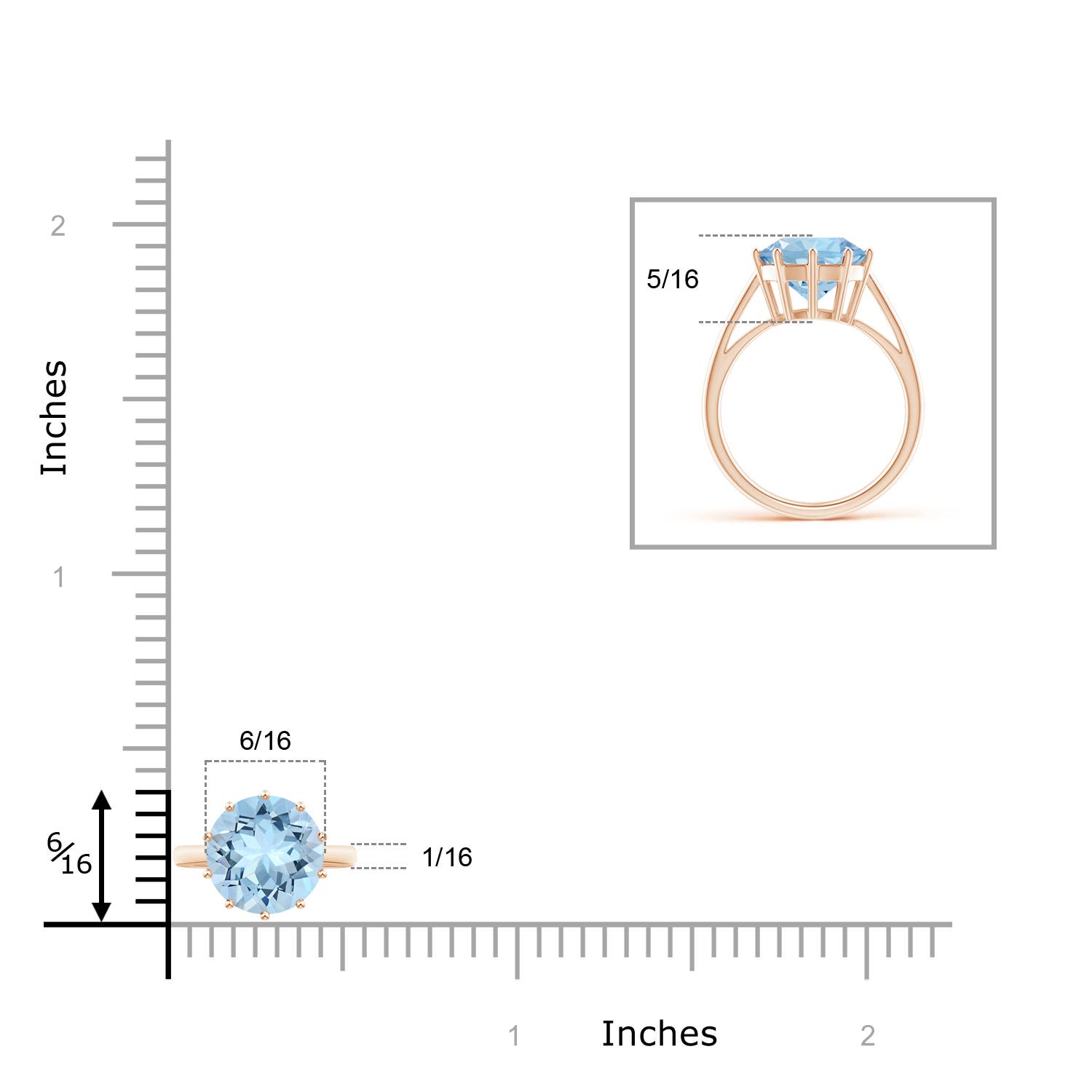 AAA - Aquamarine / 3.2 CT / 14 KT Rose Gold