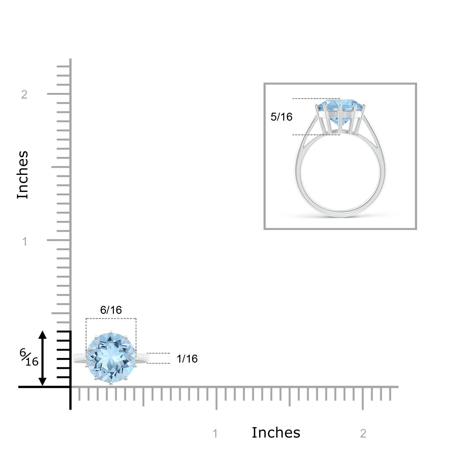 AAA - Aquamarine / 3.2 CT / 14 KT White Gold