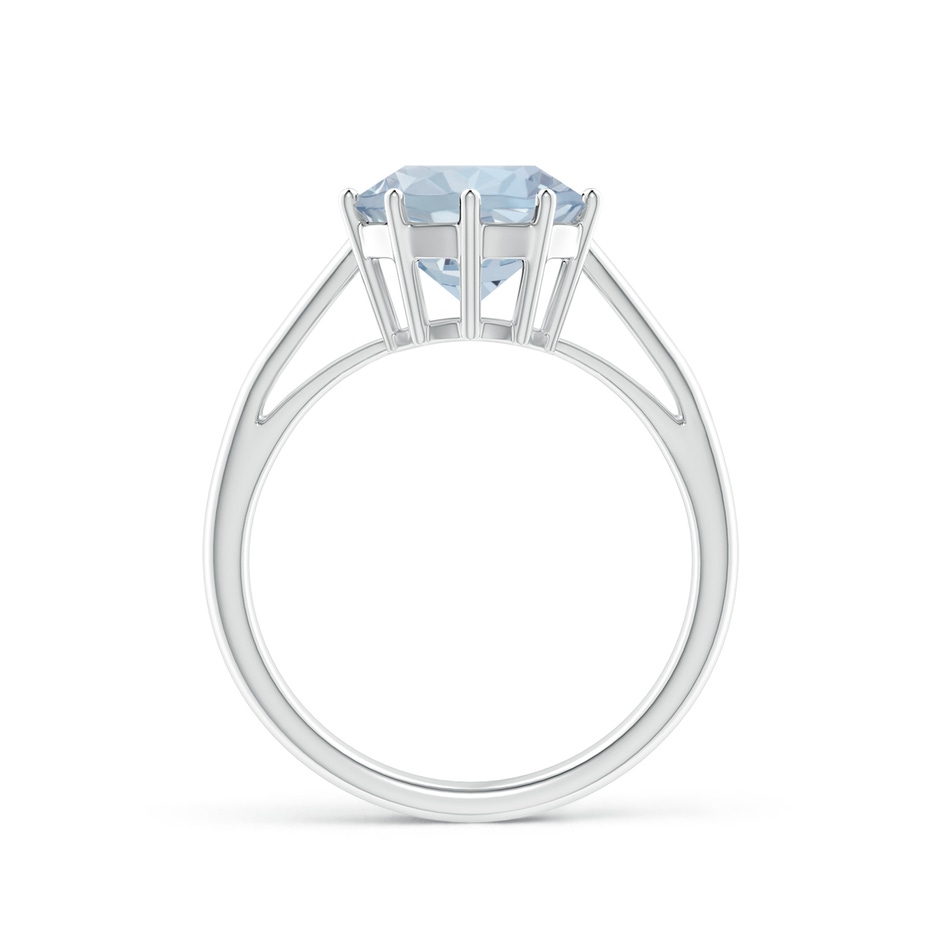 9mm A Vintage Style Round Aquamarine Solitaire Ring in P950 Platinum side 1