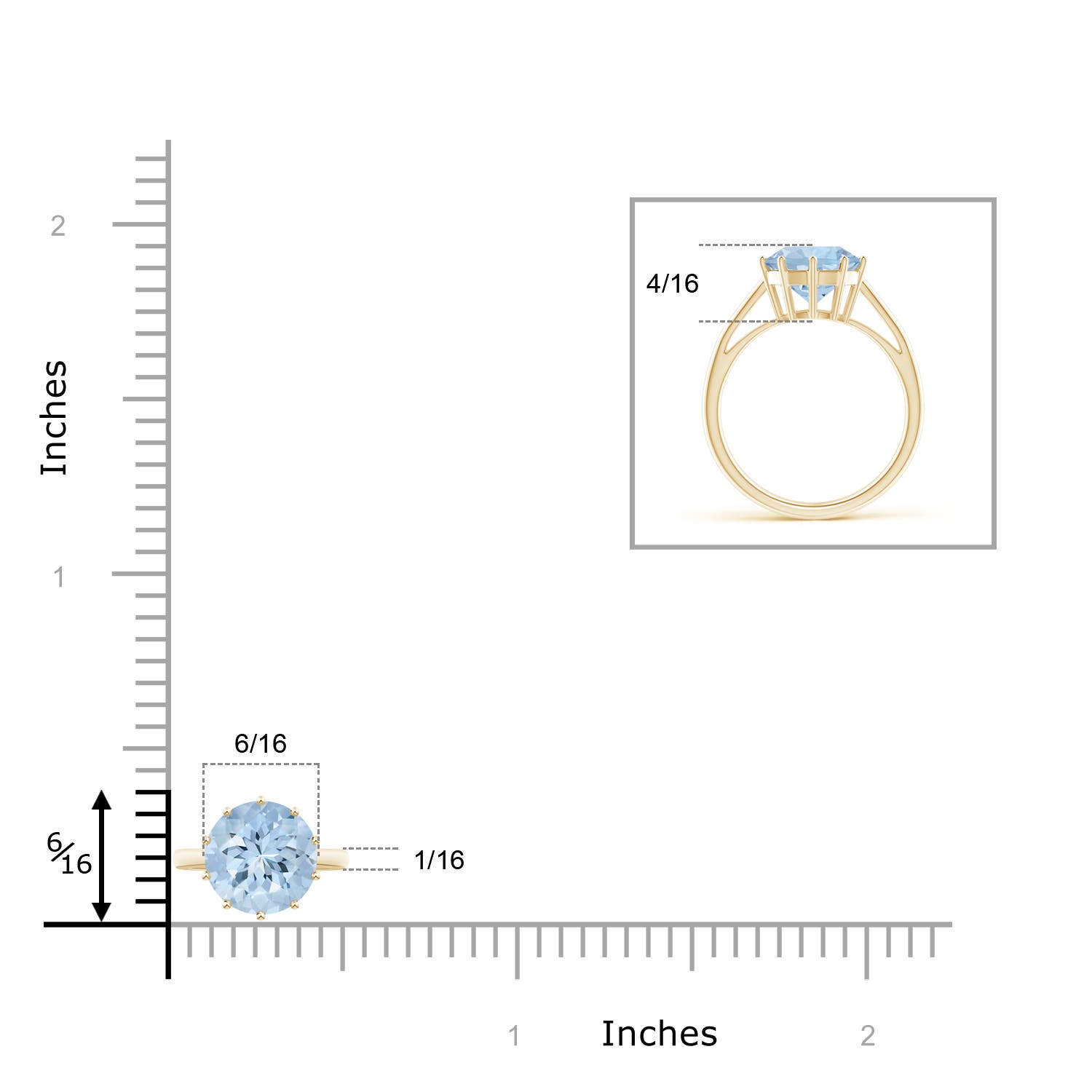 AA - Aquamarine / 2.3 CT / 14 KT Yellow Gold