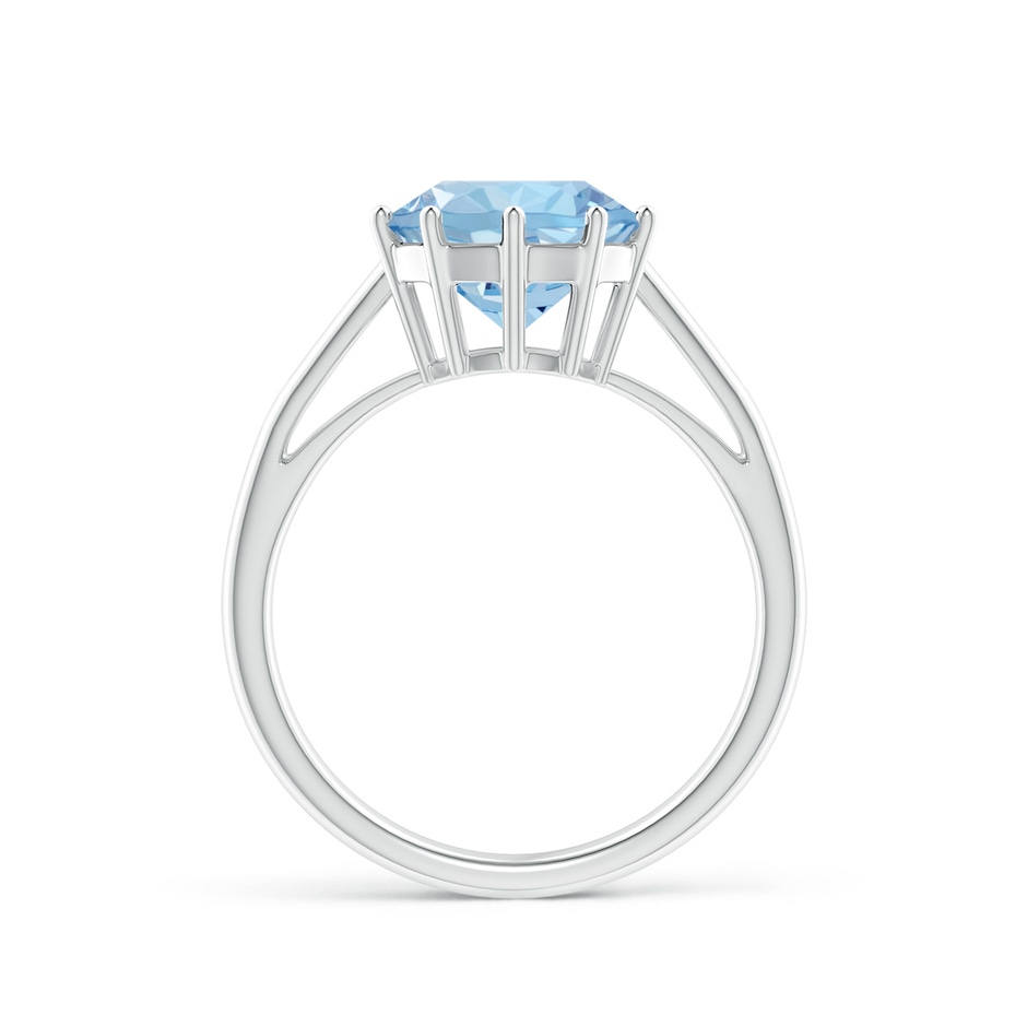 9mm AAA Vintage Style Round Aquamarine Solitaire Ring in P950 Platinum side 1