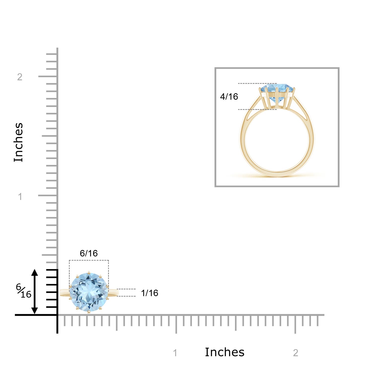 AAA - Aquamarine / 2.3 CT / 14 KT Yellow Gold