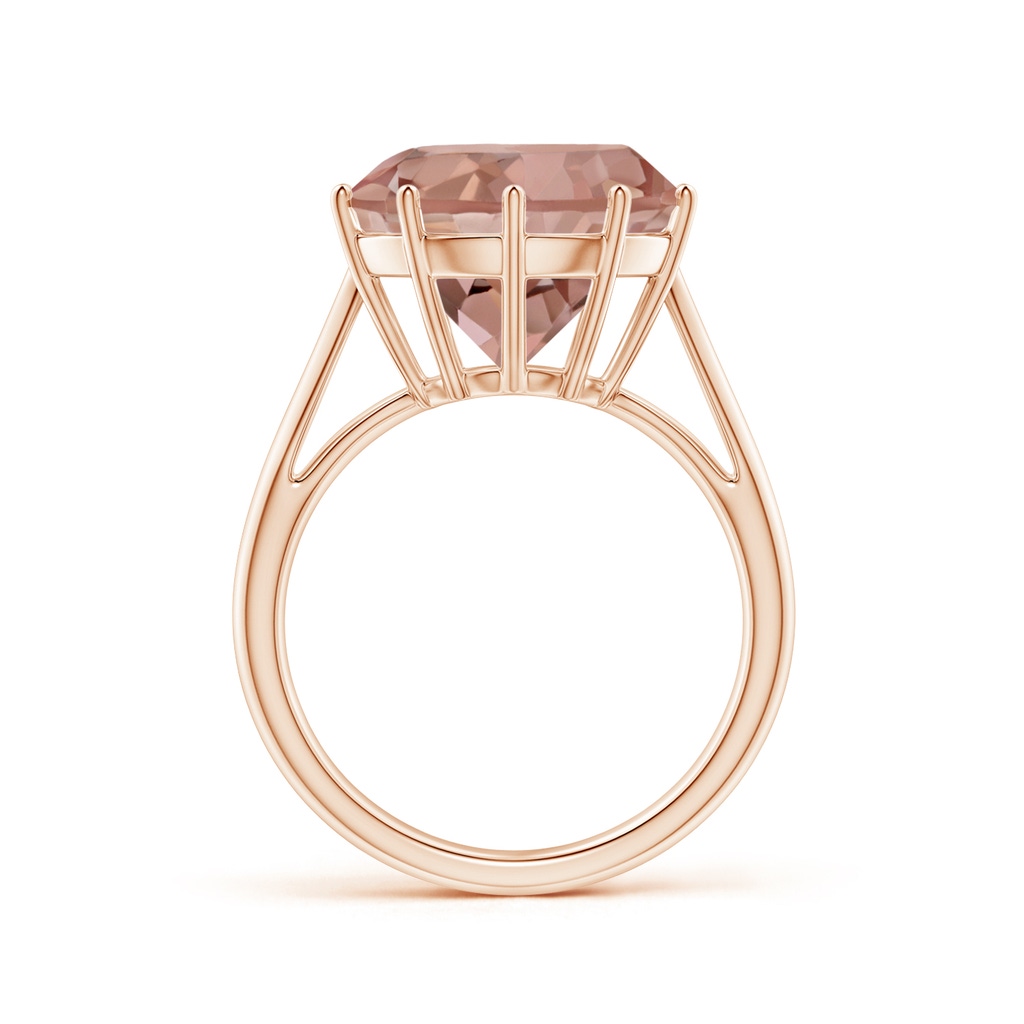13x13mm AAAA GIA Certified Round Morganite Solitaire Ring in Rose Gold Side-1