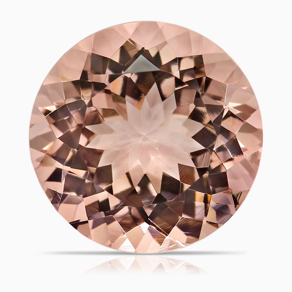 13x13mm AAAA GIA Certified Round Morganite Solitaire Ring in Rose Gold Stone