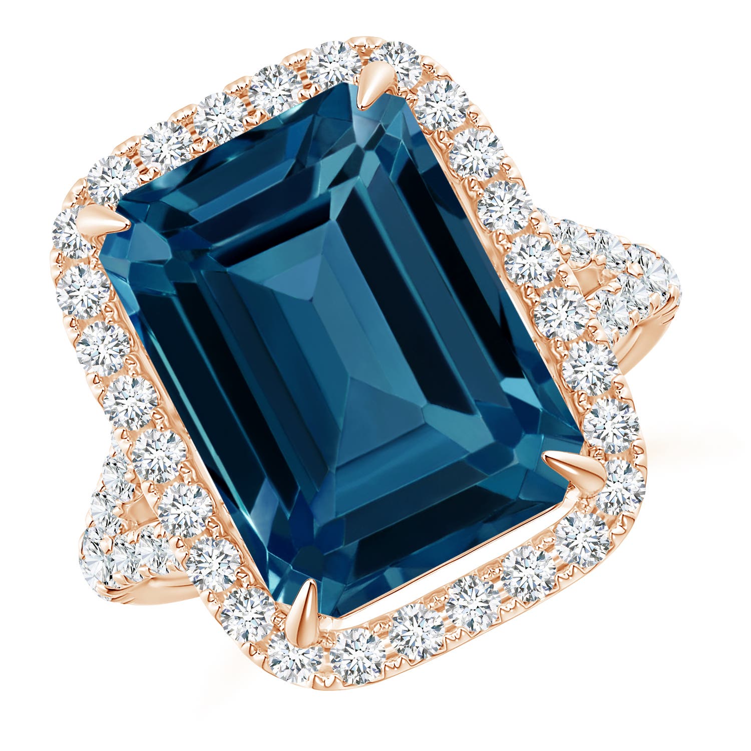 AAAA - London Blue Topaz / 10.89 CT / 14 KT Rose Gold