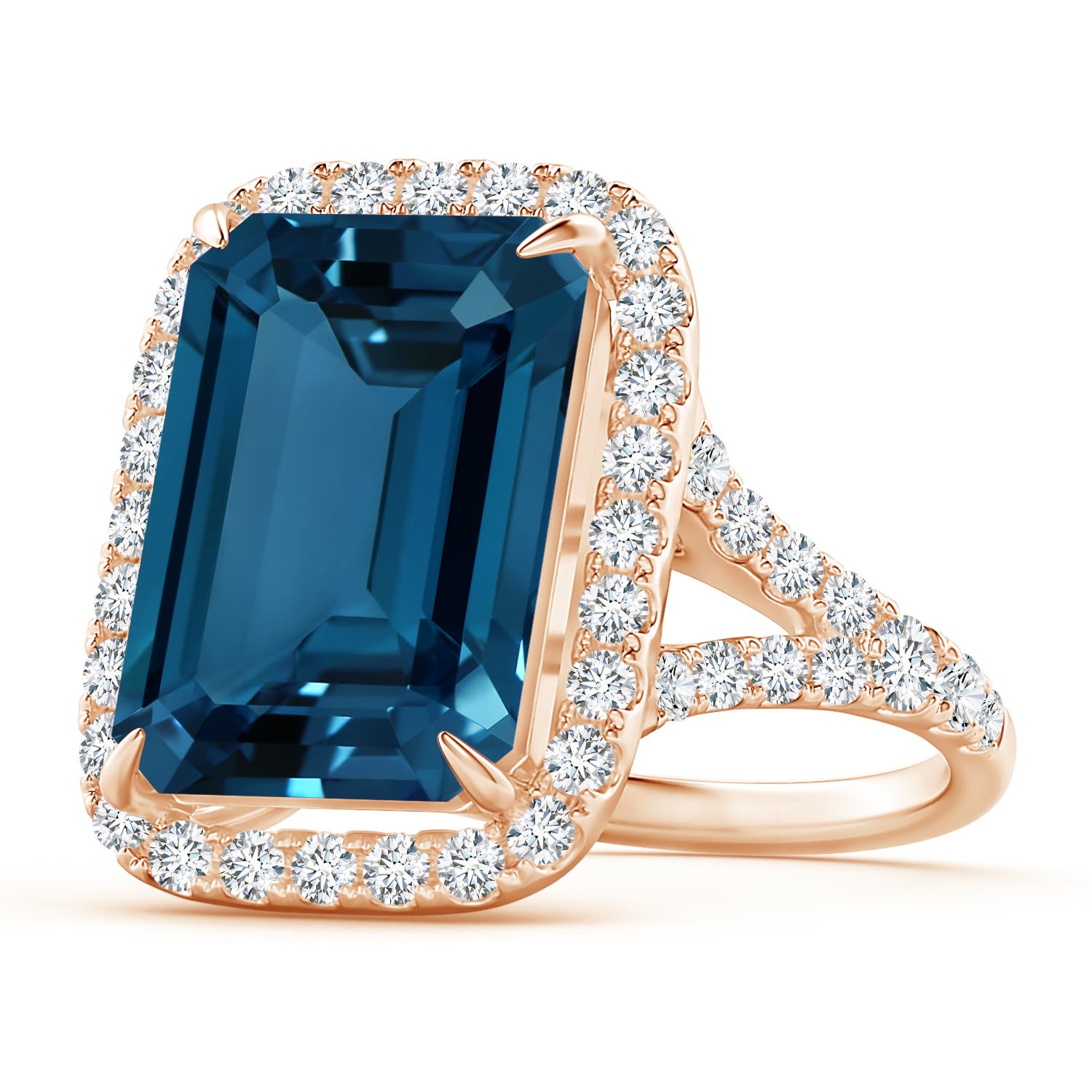 AAAA - London Blue Topaz / 10.89 CT / 14 KT Rose Gold