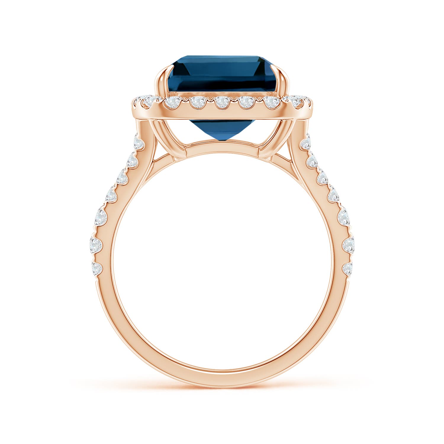 AAAA - London Blue Topaz / 10.89 CT / 14 KT Rose Gold