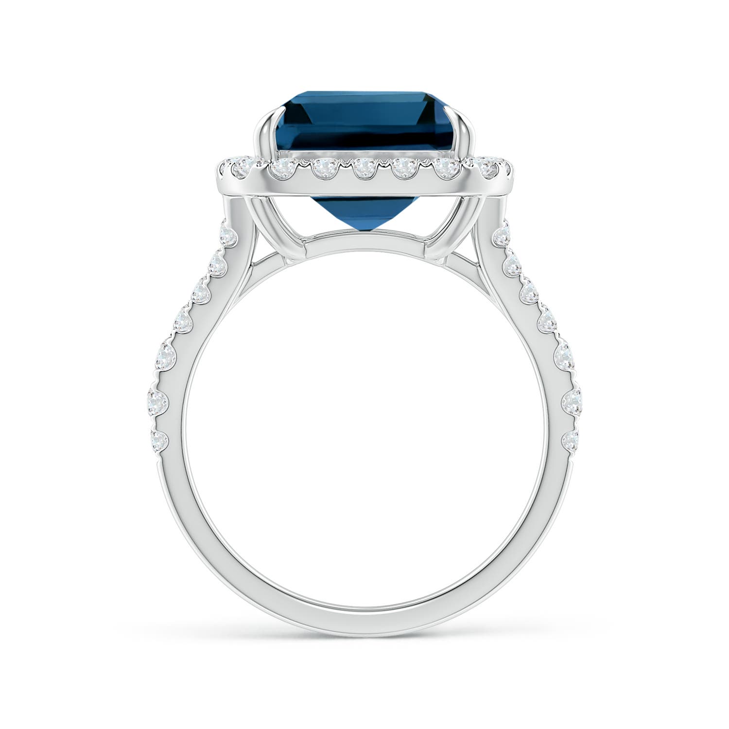 AAAA - London Blue Topaz / 10.89 CT / 14 KT White Gold