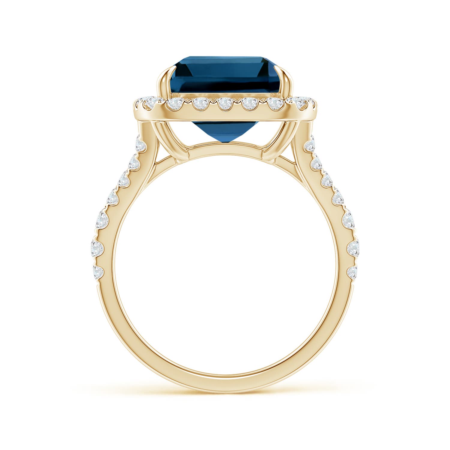 AAAA - London Blue Topaz / 10.89 CT / 14 KT Yellow Gold