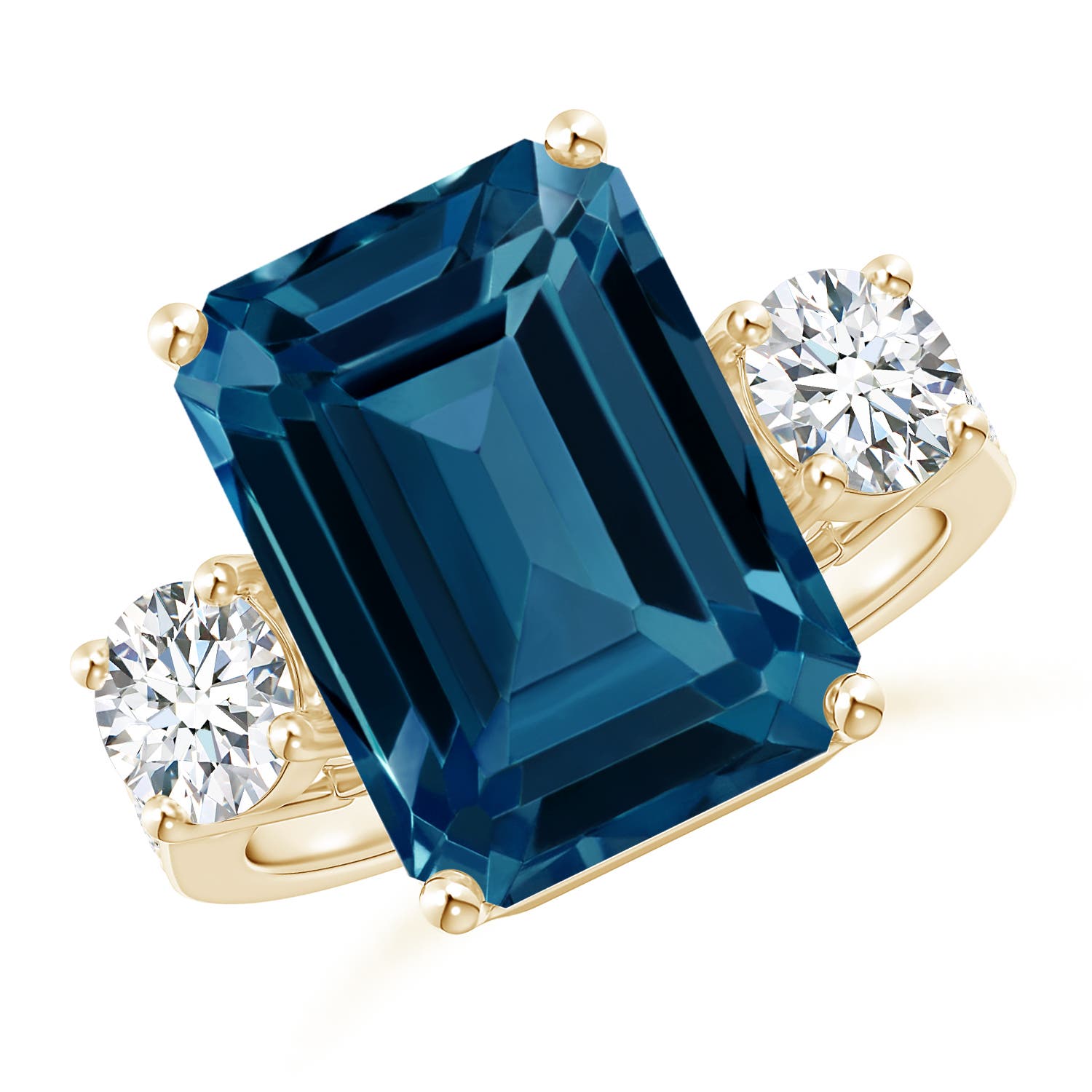 AAAA - London Blue Topaz / 11.12 CT / 14 KT Yellow Gold