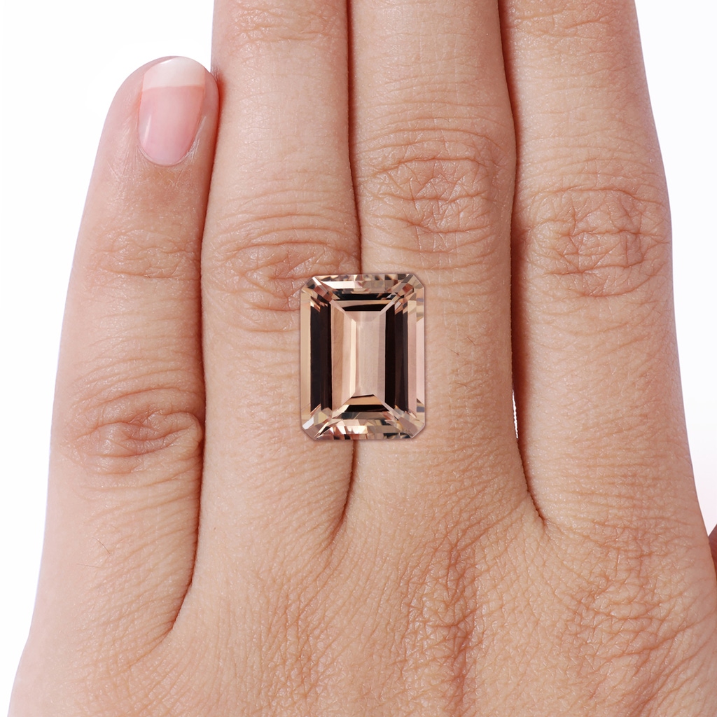 16.07x12.01x7.35mm AAAA GIA Certified Classic Emerald cut Morganite Solitaire Ring in White Gold Side 799
