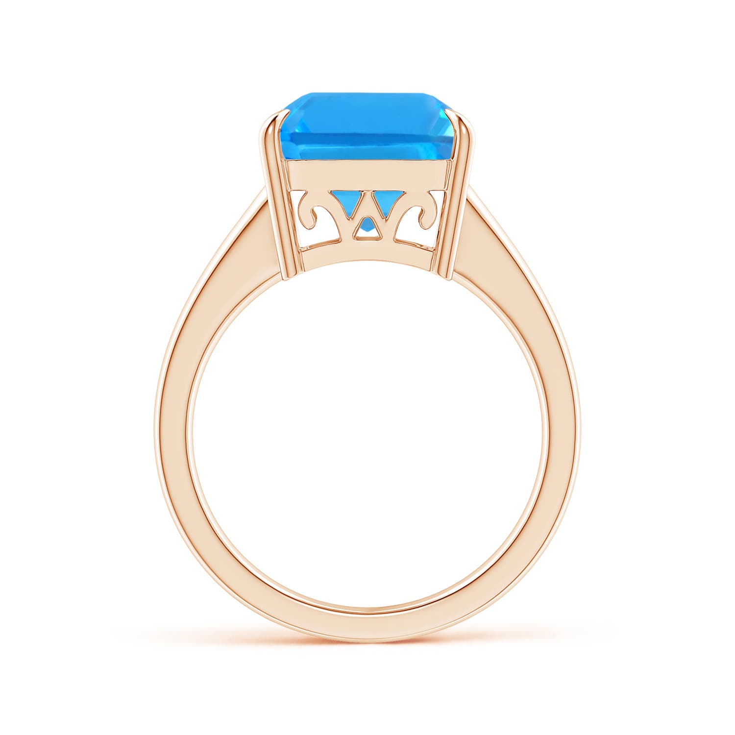 AAAA - Swiss Blue Topaz / 10 CT / 14 KT Rose Gold