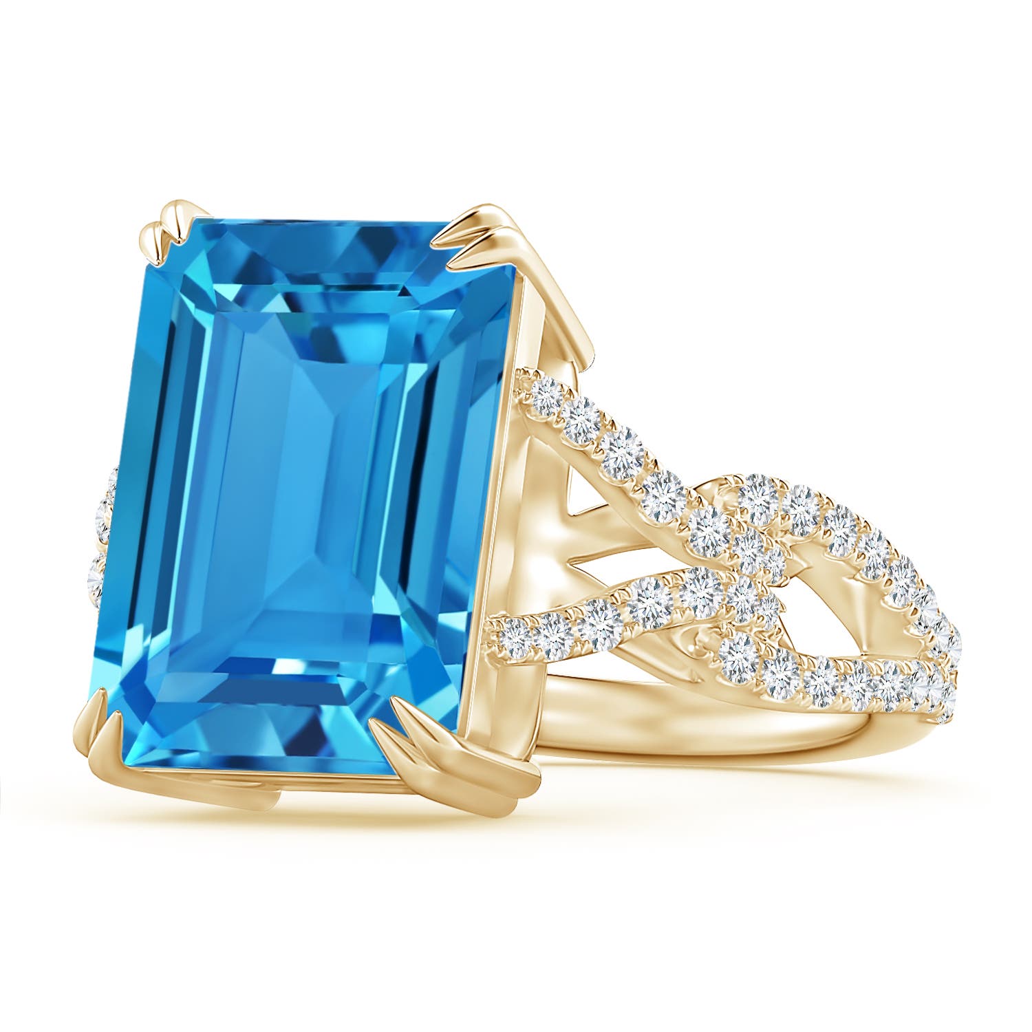 AAAA - Swiss Blue Topaz / 10.54 CT / 14 KT Yellow Gold