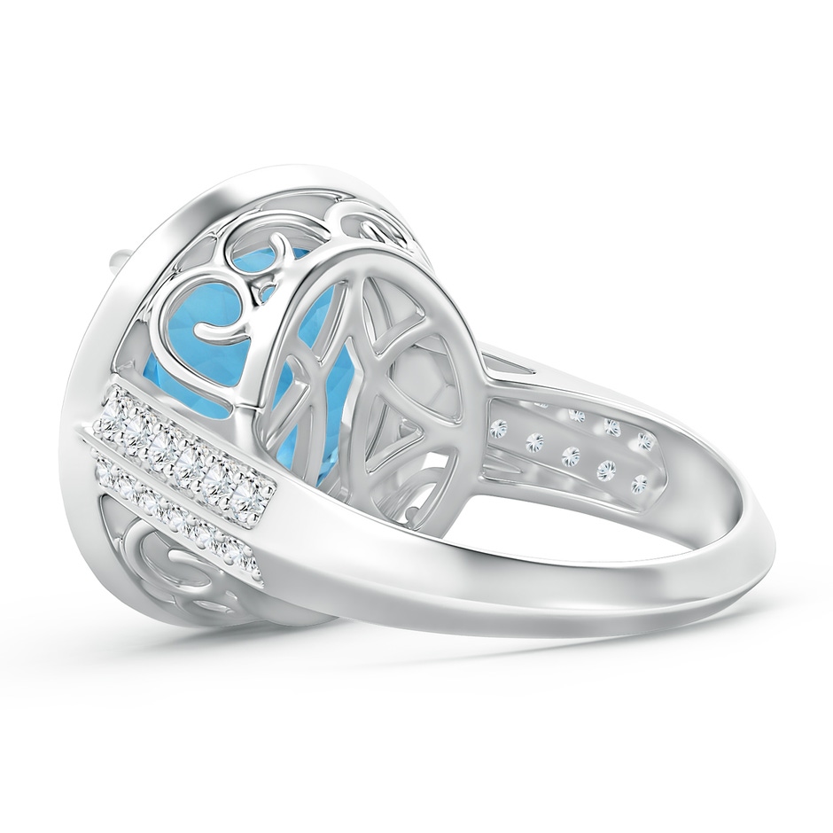 14.00-14.07x8.50mm AAAA Classic GIA Certified Sky Blue Topaz Halo Ring with Diamonds in 18K White Gold side 499