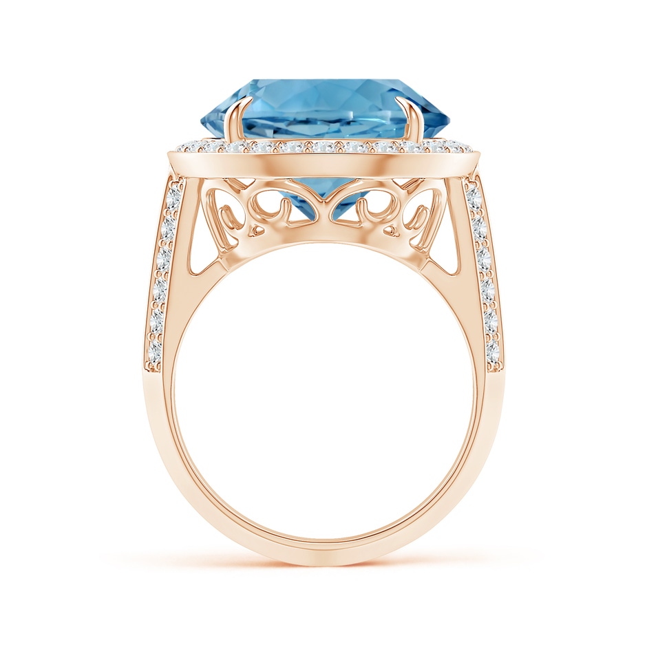 14.00-14.07x8.50mm AAAA Classic GIA Certified Sky Blue Topaz Halo Ring with Diamonds in Rose Gold side 399